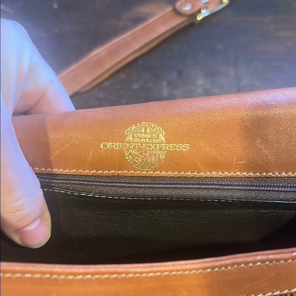 Venice Simpson Orient express Brown Leather and Canvas Shoulder Bag - Picture 8 of 8